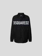 Dsquared2 Hemdjacke mit kontrastivem Label-Print in Black, Größe 50