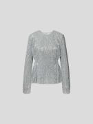 Stine Goya Longsleeve mit Pailletten-Besatz in Silber, Größe M