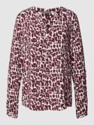 Montego Blusenshirt mit Allover-Print in Bordeaux, Größe 34