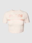 Guess Activewear Crop T-Shirt mit Label-Print Modell 'AGGIE' in Rose, ...