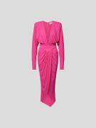 Alexandre Vauthier Abendkleid mit tiefem V-Ausschnitt in Neon Pink, Gr...