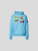 Billionaire Boys Club Hoodie mit Motiv-Patches in Tuerkis, Größe M