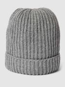 CINQUE Beanie in Ripp-Optik Modell 'Carlo' in Silber, Größe 1