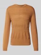 SELECTED HOMME Wollpullover mit Strukturmuster Modell 'TRAY' in Cognac...