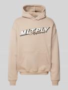 Multiply Apparel Oversized Hoodie mit Label-Print in Beige, Größe L