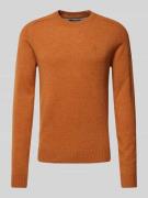 MCNEAL Regular Fit Strickpullover aus reiner  Lammwolle in Terra Melan...