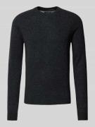 MCNEAL Regular Fit Strickpullover aus reiner  Lammwolle in Dunkelgrau ...