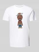 Mister Tee T-Shirt mit Rundhalsausschnitt Modell 'LA SKETCH' in Weiss,...