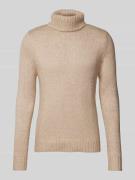 Superdry Strickpullover mit Rollkragen und Viskose-Anteil in Beige, Gr...