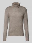 Superdry Strickpullover mit Rollkragen und Viskose-Anteil in Mittelgra...