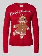 Only Regular Fit Weihnachtspullover mit Lebkuchen-Motiv Modell 'XMAS G...