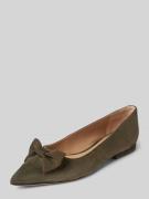 Lauren Ralph Lauren Lederballerinas mit Schleifen-Detail Modell in Oli...