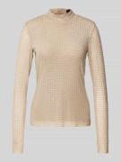 Copenhagen Muse Longsleeve mit Ziersteinbesatz Modell 'STORNO' in Sand...