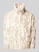 CARLO COLUCCI Oversized Fleecejacke mit Label-Stitching in Offwhite, G...