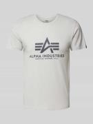 Alpha Industries T-Shirt mit Label-Print in Hellgrau, Größe L