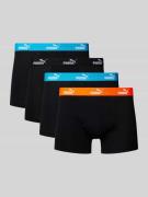 Puma Boxershorts mit elastischem Logo-Bund im 4er-Pack in Black, Größe...