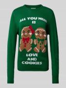 Only Regular Fit Weihnachtspullover mit Lebkuchen-Motiv Modell 'XMAS G...