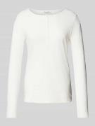 MARC O POLO Regular Fit Langarmshirt mit kurzer Knopfleiste in Weiss, ...