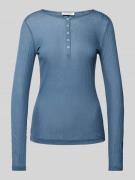 MARC O POLO Regular Fit Langarmshirt mit  Rippstruktur in Rauchblau, G...