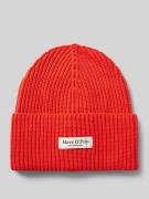 MARC O POLO Beanie aus reiner Baumwolle mit breitem Umschlag in Rot, G...