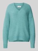 Fynch-Hatton Strickpullover aus Woll-Mix  mit V-Ausschnitt in Aqua, Gr...