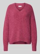 Fynch-Hatton Strickpullover aus Woll-Mix  mit V-Ausschnitt in Pink, Gr...