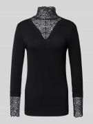 Soyaconcept Longsleeve mit Spitzenbesatz Modell 'Marica' in Black, Grö...