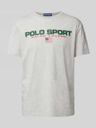 Polo Sport T-Shirt mit Label-Print in Hellgrau Melange, Größe S