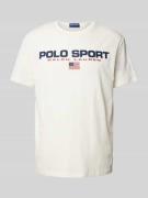 Polo Sport T-Shirt mit Label-Print in Offwhite, Größe S