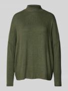 Soyaconcept Strickpullover mit Stehkragen Modell 'BIARA' in Khaki Mela...