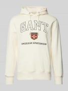 Gant Hoodie mit Label-Print in Offwhite, Größe 5XL