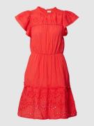 Saint Tropez Knielanges Kleid mit Lochstickerei Modell 'Tilly' in Rot,...