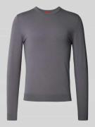 HUGO Strickpullover mit Rundhalsausschnitt Modell 'San Cody' in Hellgr...