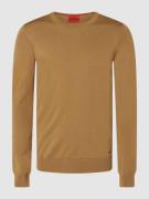 HUGO Pullover aus Schurwolle Modell 'San Cedrik' in Beige, Größe S