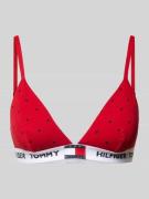 TOMMY HILFIGER BH mit elastischem Label-Bund Modell 'TRIA' in Rot, Grö...