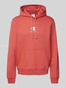 CHAMPION Hoodie mit Label-Stitching in Rot, Größe L