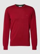 Lacoste Regular Fit Strickpullover mit Rundhalsausschnitt in Bordeaux,...