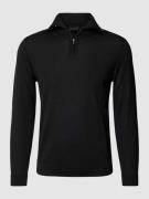 Emporio Armani Strickpullover aus Schurwolle mit Stehkragen in Black, ...