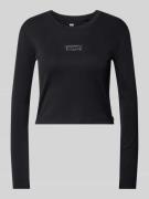 Levi's® Cropped Longsleeve mit geripptem Rundhalsausschnitt in Black, ...