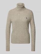 POLO RALPH LAUREN Strickpullover mit Label-Stitching in Beige Melange,...