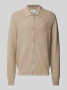 JAKE*S STUDIO MEN Cardigan aus Viskose mit Strukturmuster in Khaki, Gr...