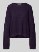 Review Oversized Strickpullover mit gerippten Abschlüssen in Purple, G...