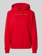 Tommy Jeans Regular Fit Hoodie mit Label-Stitching in Rot, Größe L