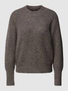 Windsor Strickpullover in Melange-Optik in Taupe, Größe 38