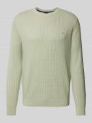 Christian Berg Men Strickpullover mit Logo-Stitching in Oliv, Größe 3X...