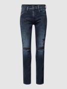 Replay Slim Fit Jeans im Destroyer-Look Modell 'ANBASS' in Marine, Grö...