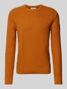 Tom Tailor Regular Fit Strickpullover aus reiner Baumwolle mit Strickm...