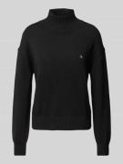 Calvin Klein Jeans Strickpullover mit gerippten Abschlüssen in Black, ...