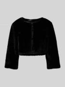 comma Cropped Blazer aus Kunstfell in Black, Größe M