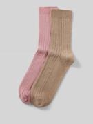 Jake*s Casual Socken mit geripptem Abschluss in Taupe, Größe 35-38